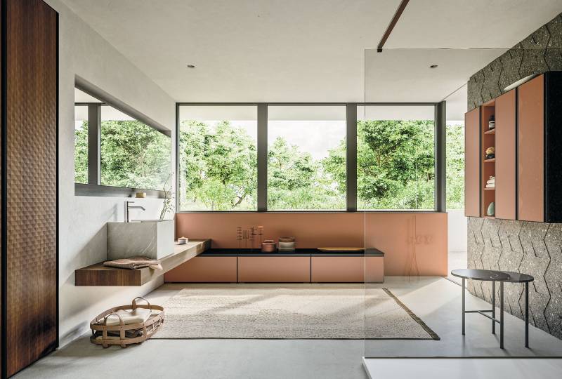  salle de bain moderne italienne sur mesure vasque bloc céramique à Nîmes près de Montpellier