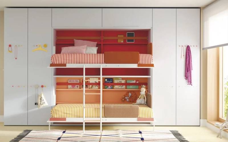 dressing sur mesure pour une chambre d'enfant lit jumeaux à Nîmes dans le Gard