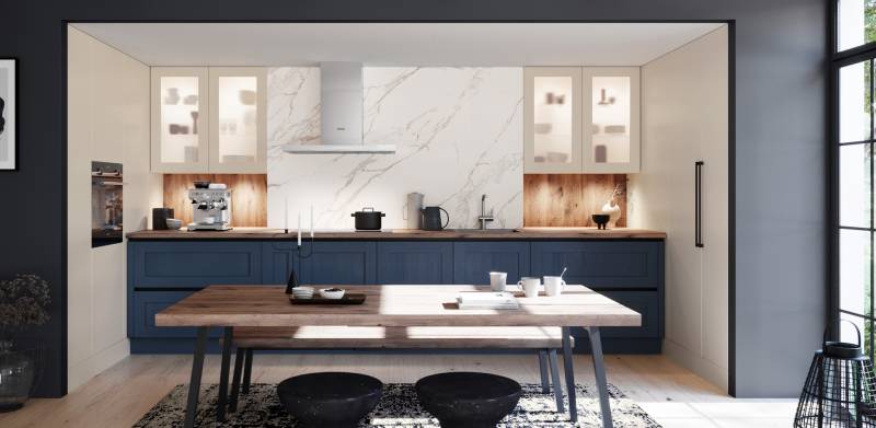 Une cuisine moderne et colorée chez Showroom443 à Nîmes