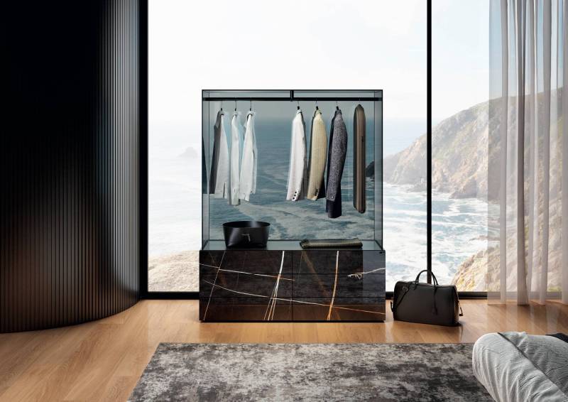 Dressing sur mesure en verre fumé AIR design pour une décoration contemporaine à Nîmes