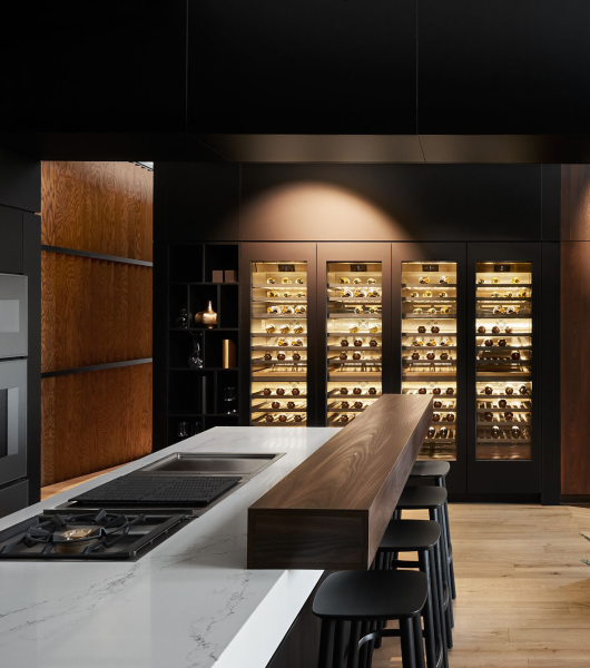 Gaggenau cave a vin intégrable habillage façade et éclairage LED à Nîmes près de Montpellier