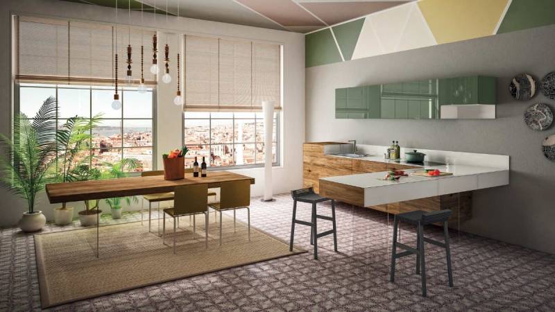 Cuisine haut de gamme de la marque LAGO meubles et coin repas suspendus sur Nîmes près de Montpellier