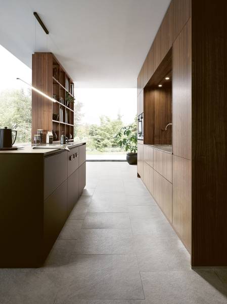 Cuisine allemande de vos rêves Next125 en noyer et verre dépoli sur Nîmes dans le Gard