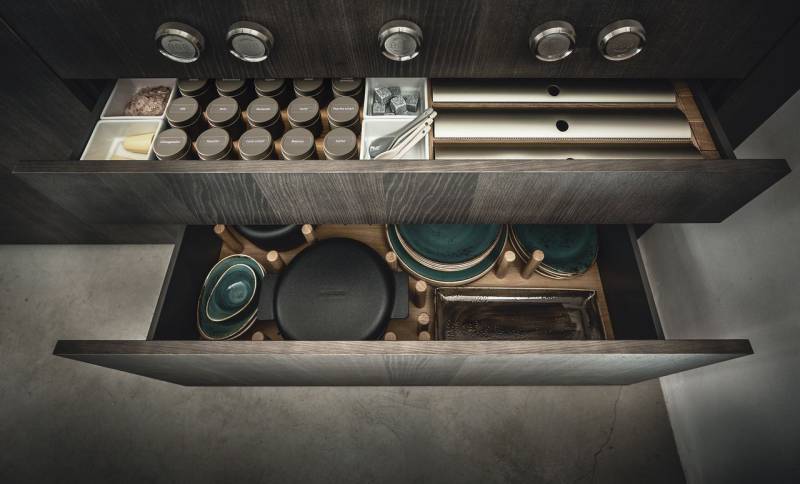 Cuisine organisée haut de gamme équipement intérieur flex-box à Nîmes