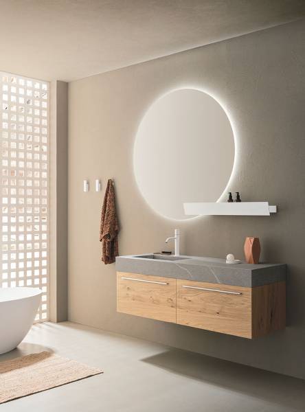 Meuble de salle de bain en bois, chêne naturel chez Showroom443